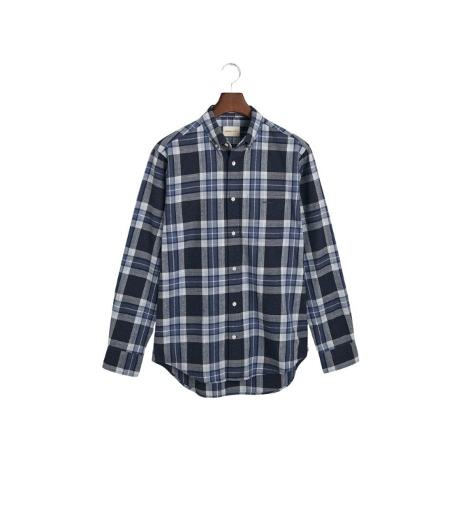 Gant Regular Fit Tartan Melange Checked Shirt 433 evening blue