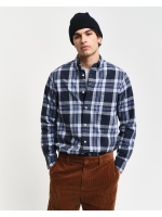 Gant Regular Fit Tartan Melange Checked Shirt 433 evening blue
