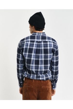 Gant Regular Fit Tartan Melange Checked Shirt 433 evening blue