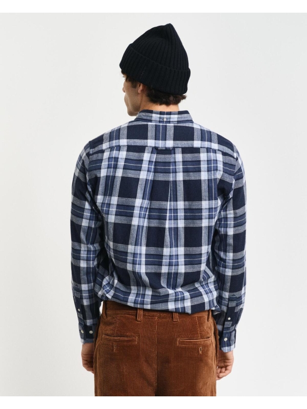Gant Regular Fit Tartan Melange Checked Shirt 433 evening blue
