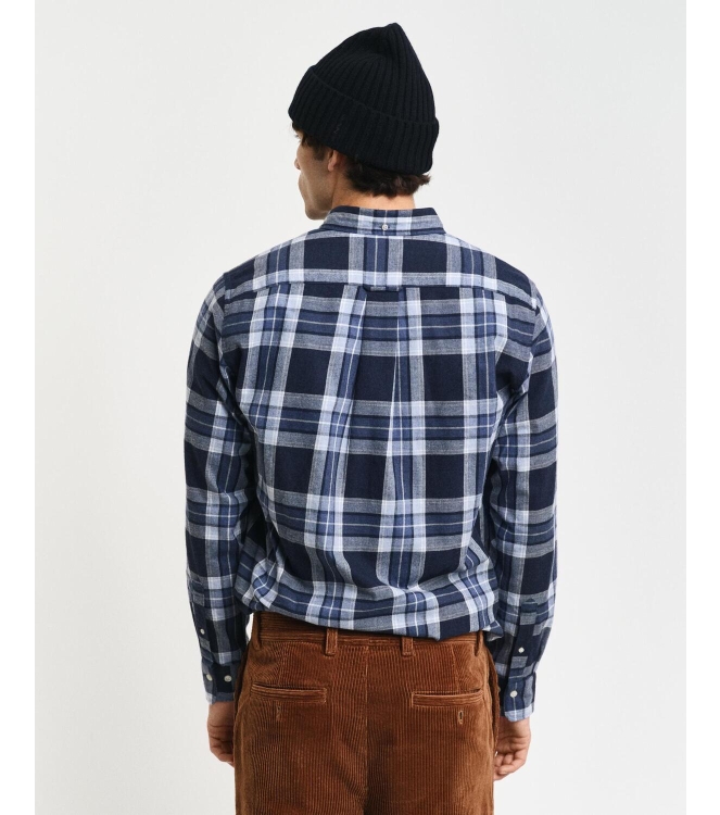 Gant Regular Fit Tartan Melange Checked Shirt 433 evening blue