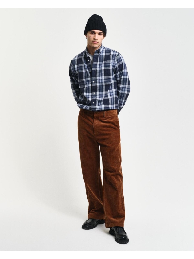 Gant Regular Fit Tartan Melange Checked Shirt 433 evening blue