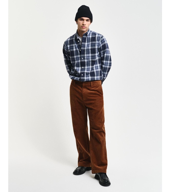 Gant Regular Fit Tartan Melange Checked Shirt 433 evening blue