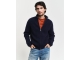 Gant Textured Wool Blend Zip Cardigan 433 evening blue