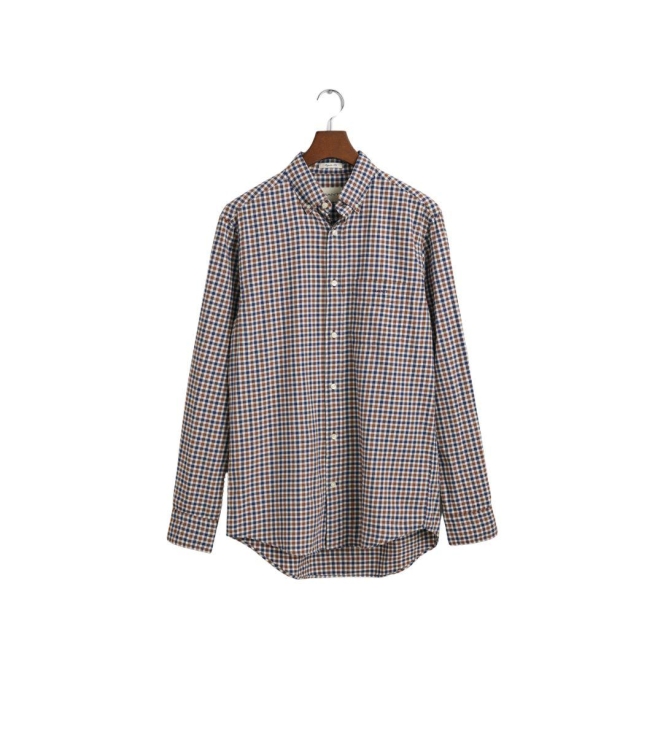 Gant Regular Fit Gingham Light Twill Shirt 220 cocao brown