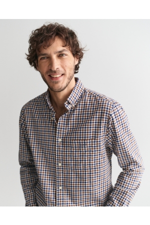 Gant Regular Fit Gingham Light Twill Shirt 220 cocao brown