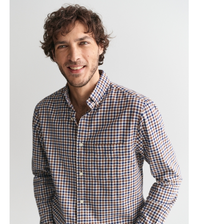 Gant Regular Fit Gingham Light Twill Shirt 220 cocao brown