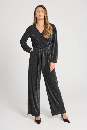 Freequent Glitter jumpsuit Black w.silver