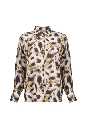 Geisha Blouse AOP leopard 720 Sand/brown/black