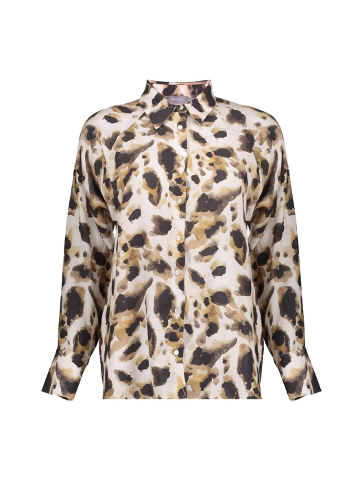 Geisha Blouse AOP leopard 720 Sand/brown/black