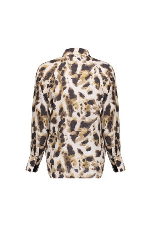 Geisha Blouse AOP leopard 720 Sand/brown/black