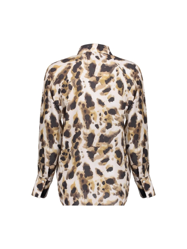 Geisha Blouse AOP leopard 720 Sand/brown/black