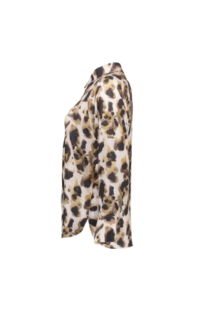 Geisha Blouse AOP leopard 720 Sand/brown/black