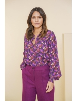 Geisha Blouse Sand/purple
