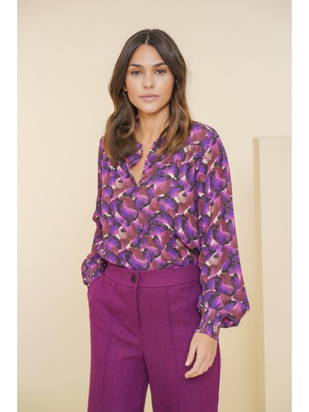 Geisha Blouse Sand/purple