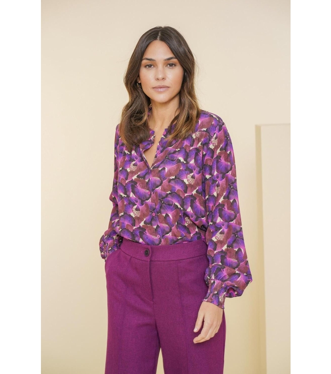 Geisha Blouse Sand/purple