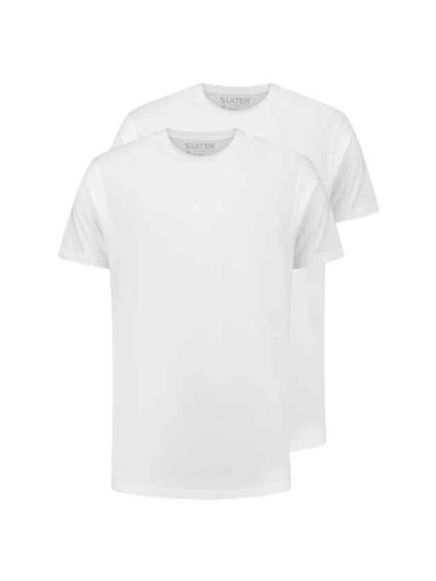 Slater BASIC 2-pack T-shirt O-neck  s/sl White
