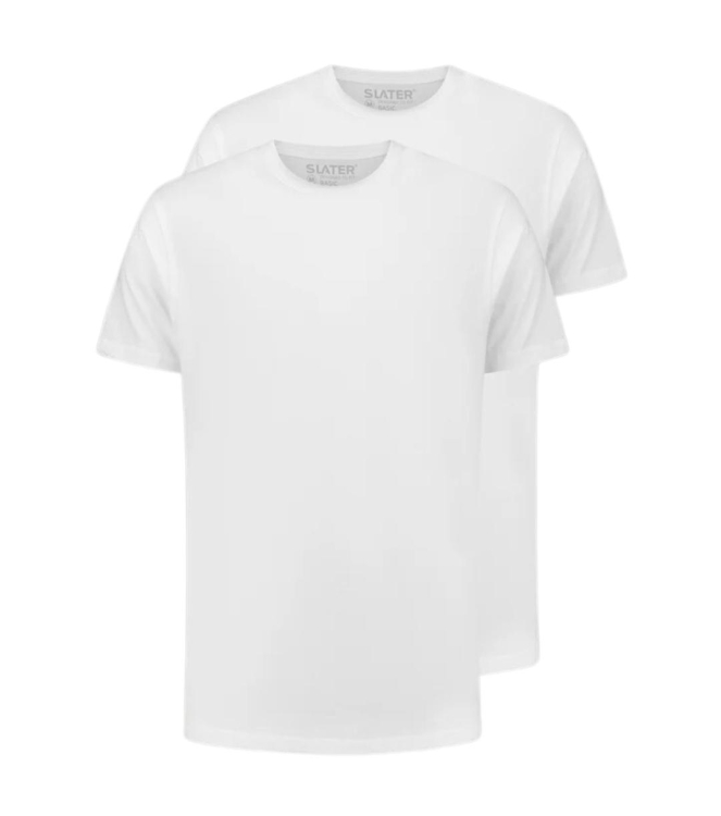 Slater BASIC 2-pack T-shirt O-neck  s/sl White