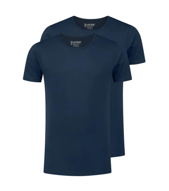 Slater BASIC FIT 2-pack T-shirt O-neck  s/ Navy