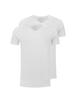 Slater BASIC FIT 2-pack T-shirt V-neck  s/ White