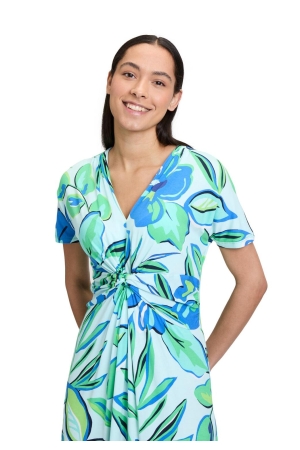 Betty Barclay Kleid Lang 1/2 Arm 5880 Green/blue