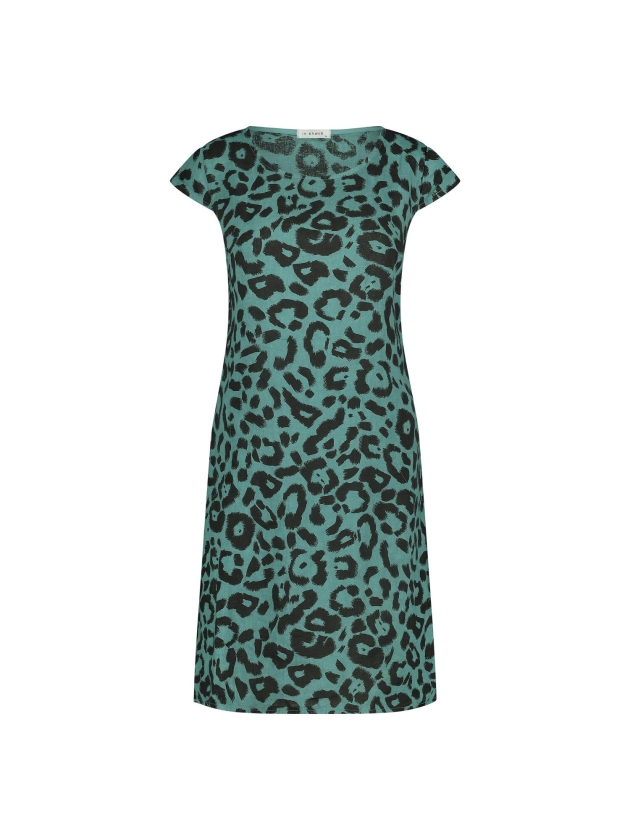 In Shape Dress Fien Leopard 2 342 Jade combi