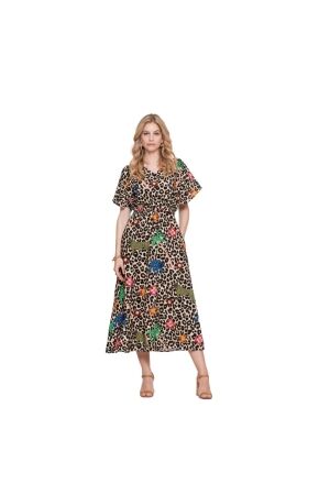 Geisha Dress 720 sand/green/blue