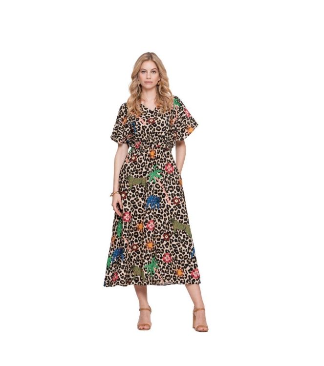 Geisha Dress 720 sand/green/blue