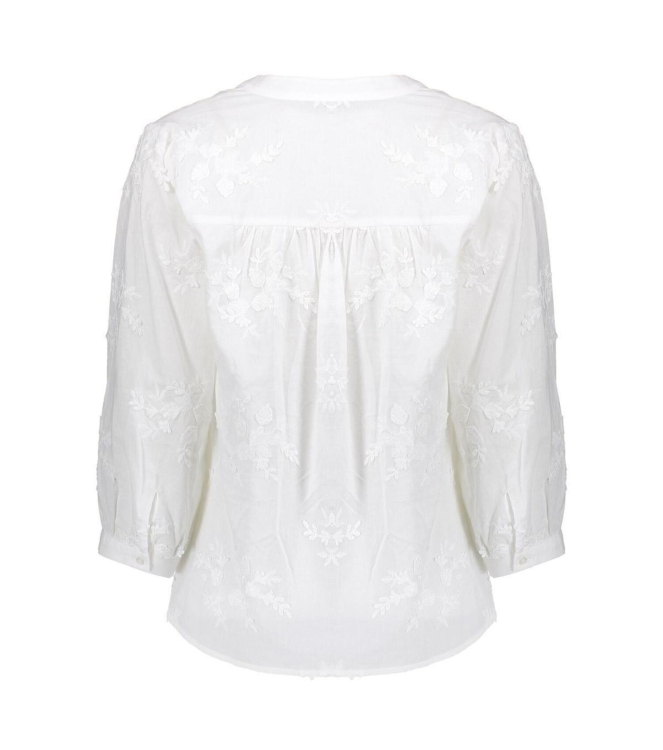 Geisha Top embroidery flowers white