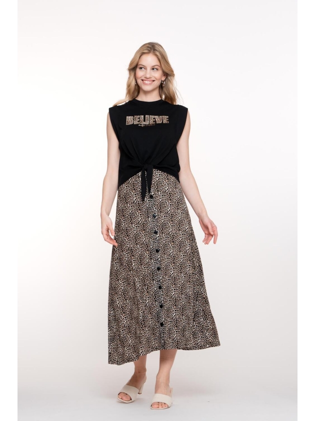 Geisha T-shirt believe animal 999 Black