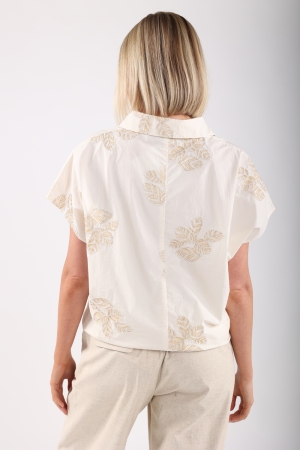 NUKUS Daniek Top Embroidery 11 light sand