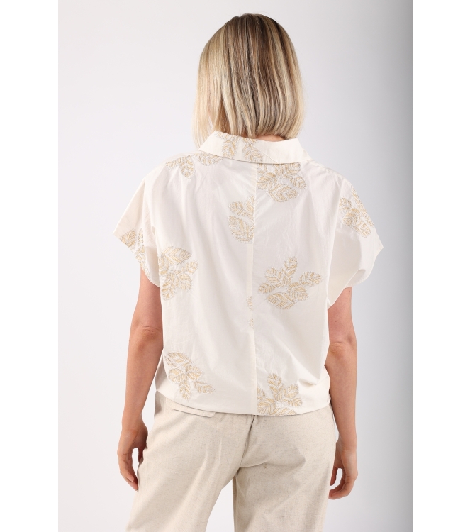 NUKUS Daniek Top Embroidery 11 light sand