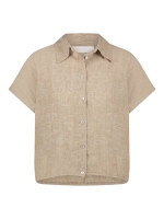 NUKUS Julietta Top Melange 42 dark sand