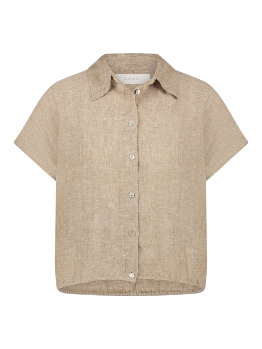 NUKUS Julietta Top Melange 42 dark sand