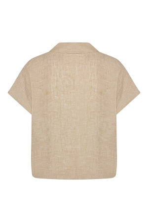 NUKUS Julietta Top Melange 42 dark sand