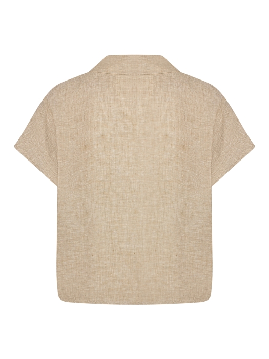 NUKUS Julietta Top Melange 42 dark sand