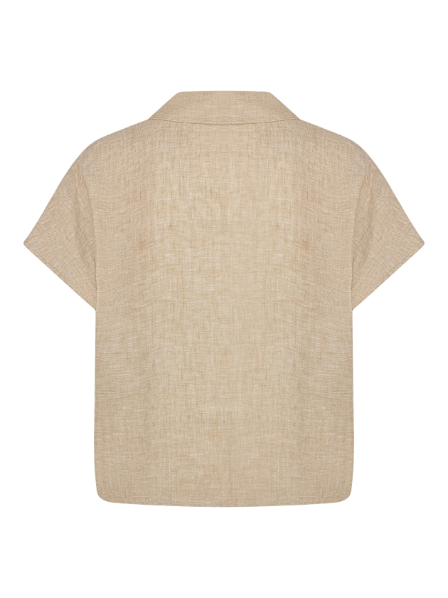 NUKUS Julietta Top Melange 42 dark sand