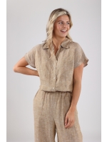 NUKUS Julietta Top Melange 42 dark sand