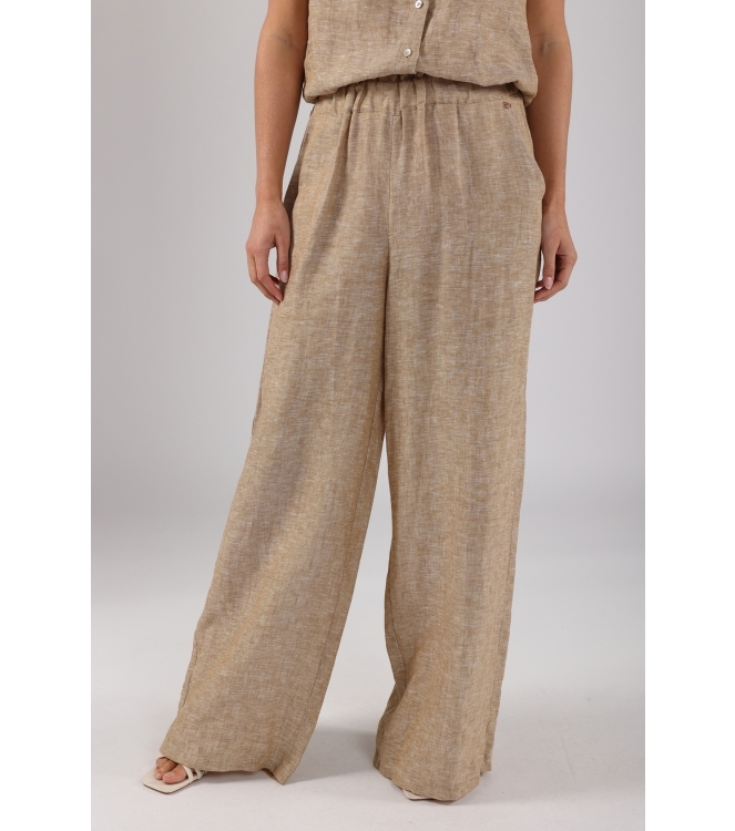 NUKUS Debb Pants Melange 42 dark sand