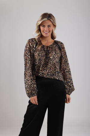 NUKUS Yoni Blouse 108 black /sand