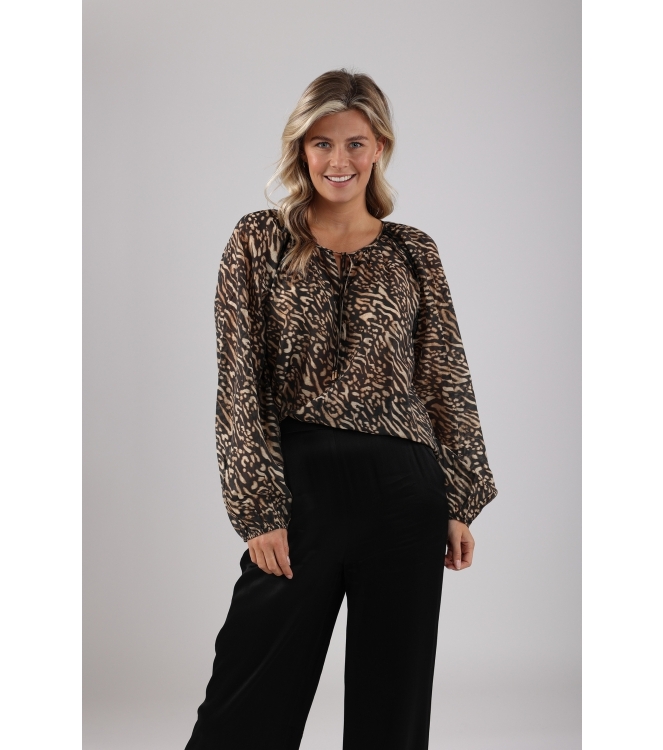 NUKUS Yoni Blouse 108 black /sand