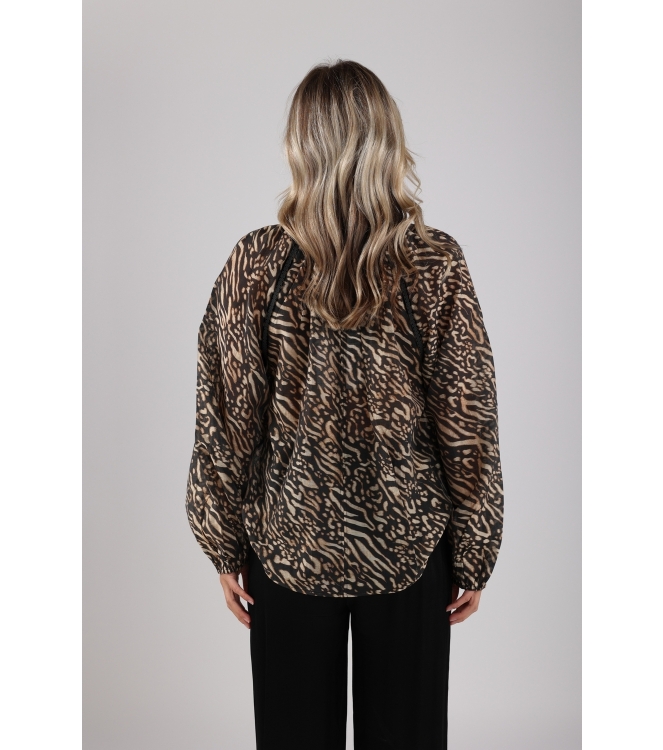 NUKUS Yoni Blouse 108 black /sand