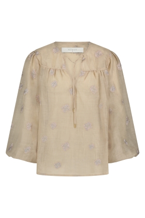 NUKUS Kaoutar Blouse Embroidery 9 sand