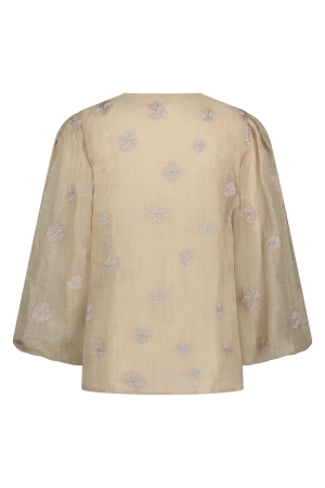 NUKUS Kaoutar Blouse Embroidery 9 sand
