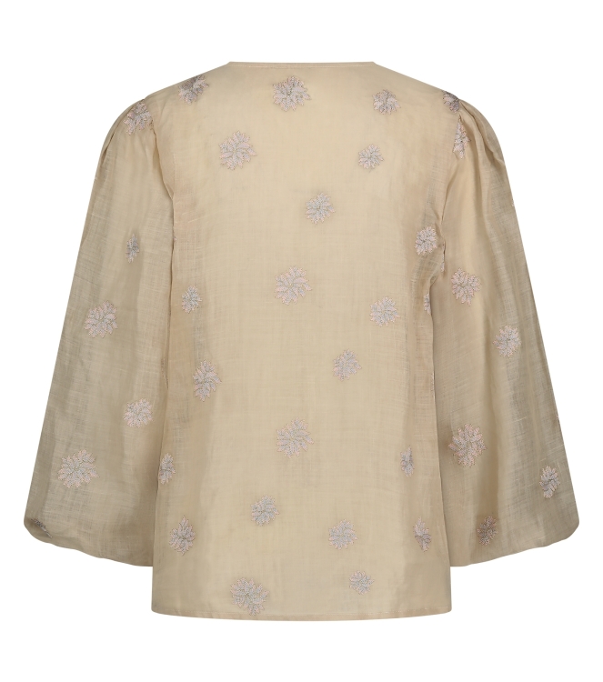 NUKUS Kaoutar Blouse Embroidery 9 sand