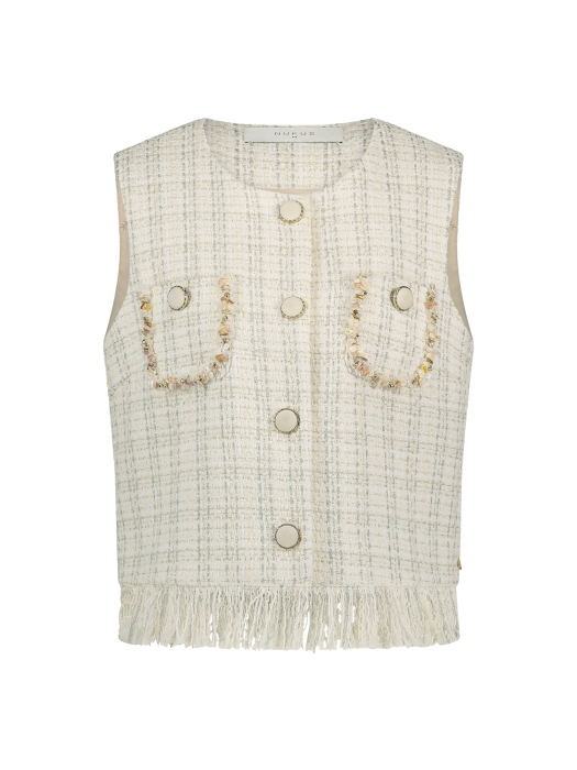 NUKUS Laure Gilet 208 offwhite/silver