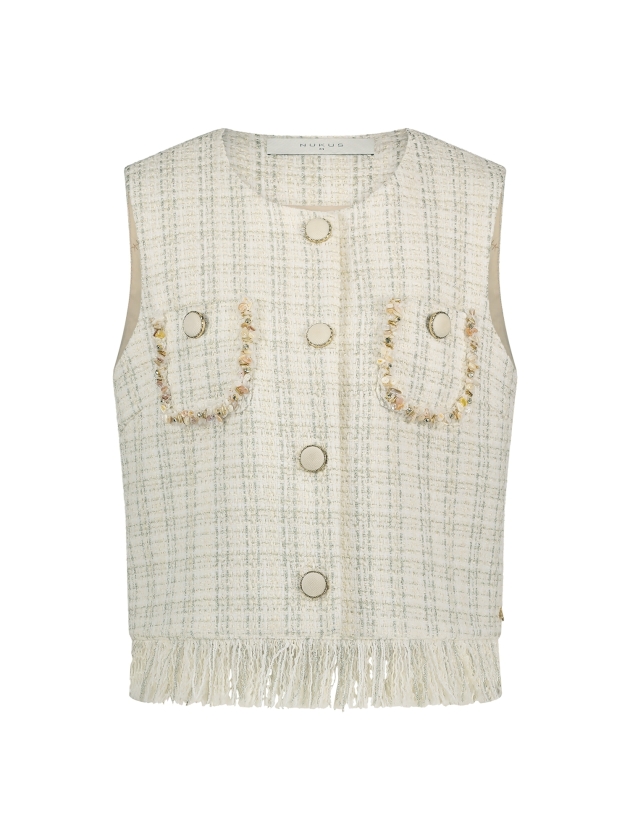 NUKUS Laure Gilet 208 offwhite/silver