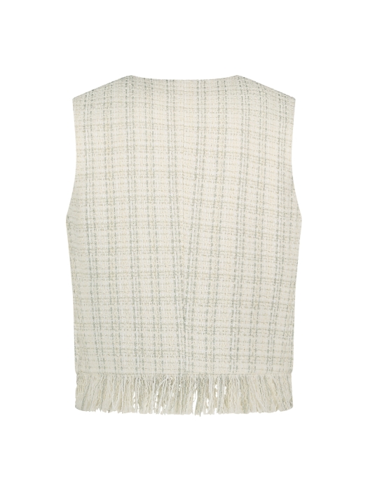 NUKUS Laure Gilet 208 offwhite/silver
