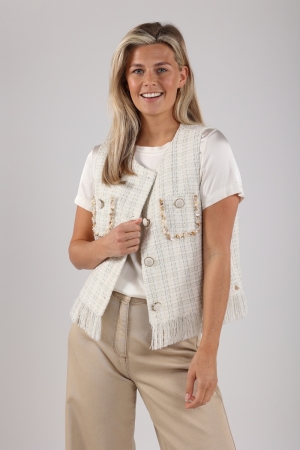 NUKUS Laure Gilet 208 offwhite/silver