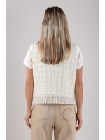NUKUS Laure Gilet 208 offwhite/silver